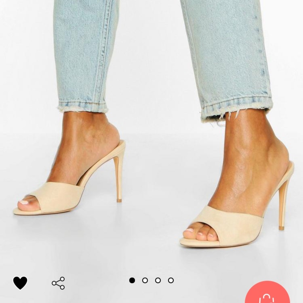 BOOHOO Peeptoe Stiletto Mule Heels